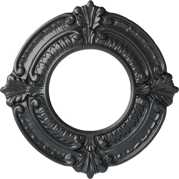 Ekena Millwork Benson Ceiling Medallion (Fits Canopies up to 4 1/8"), Hand-Painted Pewter, 9"OD x 4 1/8"ID x 5/8"P CM09BNPES - main